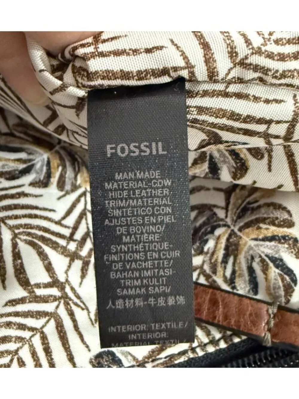 Fossil Men's Greenville Messenger Bag Canvas Cowhide Leather Travel Classic